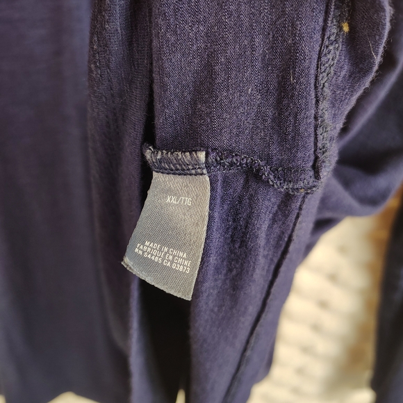 Aerie Navy Real Soft Pleated Shirt with Ruffle Accents Women's Size XXL - Picture 7 of 11